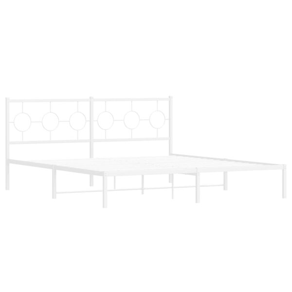 vidaXL Cadre de lit métal sans matelas et tête de lit blanc 183x213 cm