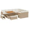 vidaXL Ensemble de canap&eacute; de jardin 12 pc Beige polyrotin