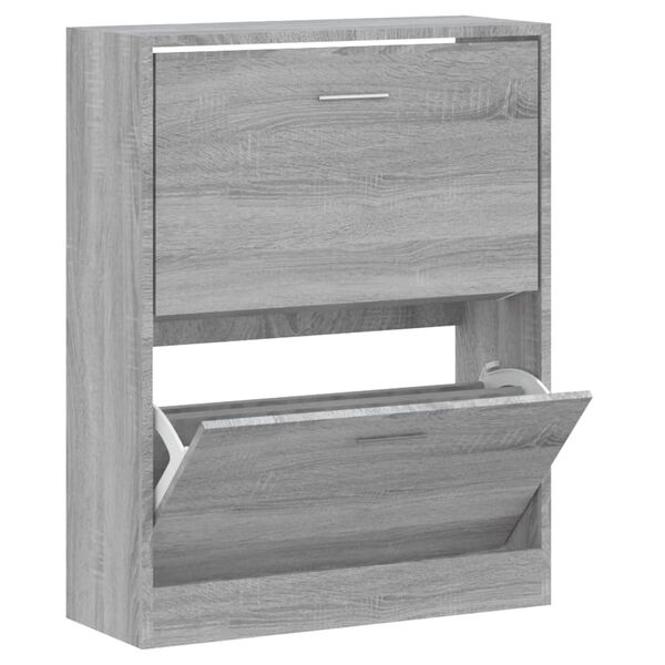 vidaXL Armoire &agrave; chaussures Sonoma gris 63x24x81 cm Bois d'ing&eacute;nierie