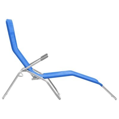 vidaXL Chaises longues pliables lot de 2 Textilène Bleu