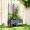 vidaXL Jardini&egrave;re avec treillis bleu gris 80x40x142 cm PP