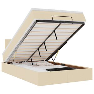 vidaXL Cadre de lit ottoman avec matelas cr&egrave;me 120x200cm tissu