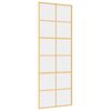 vidaXL Porte coulissante dor&eacute; 76x205 cm verre ESG clair et aluminium