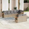 vidaXL Salon de jardin avec coussins 8 pcs beige r&eacute;sine tress&eacute;e