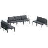 vidaXL Ensemble de canap&eacute; de jardin 7 pc Noir Acier