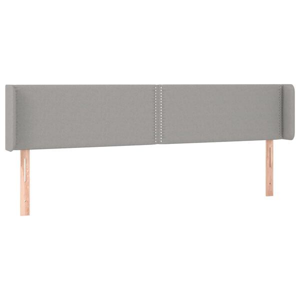 vidaXL T&ecirc;te de lit avec oreilles Gris clair 203x16x78/88 cm Tissu