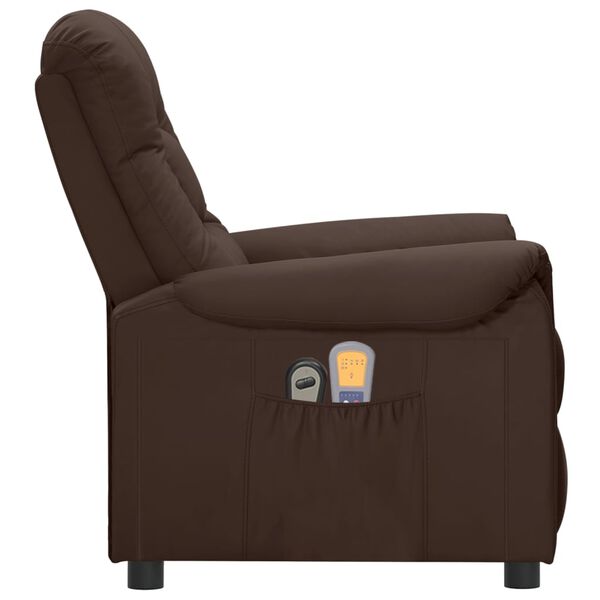 vidaXL Fauteuil de massage &eacute;lectrique Marron Similicuir