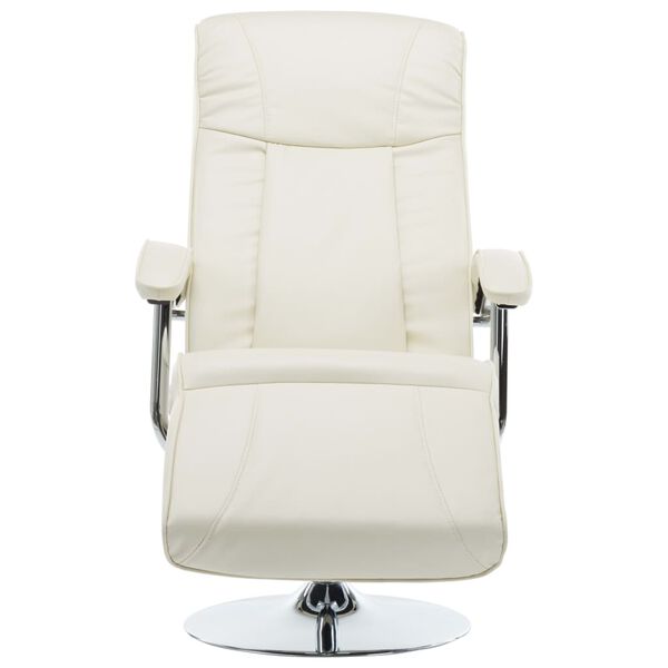 vidaXL Fauteuil TV crème similicuir