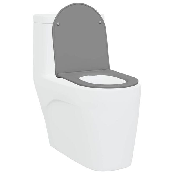 vidaXL Si&egrave;ge de Toilette &agrave; Lib&eacute;ration Rapide Gris 44 x 36.4 x 3.4 cm