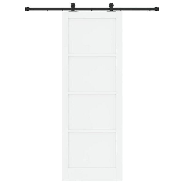 vidaXL Porte coulissante Blanc et Noir 83 x 232 cm Pin massif
