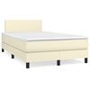vidaXL Sommier &agrave; lattes de lit avec matelas Cr&egrave;me 120x200cm Similicuir