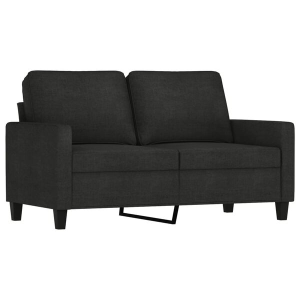 vidaXL Ensemble de canap&eacute;s 2 pcs avec coussins Noir Tissu