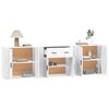 vidaXL Buffets 3 pcs Blanc Bois d'ingénierie