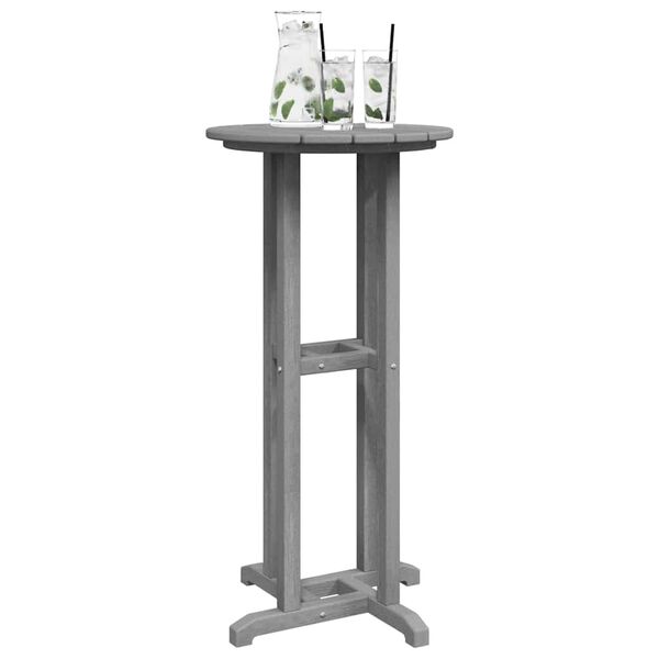 vidaXL Table de bar Gris clair 55 x 55 x 107 cm HDPE