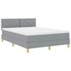 vidaXL Lit &agrave; ressort LED avec bandes LED Gris clair 160 x 200 cm tissu