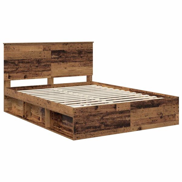 vidaXL Cadre de lit Bois ancien 150 x 200 cm Bois de pin massif