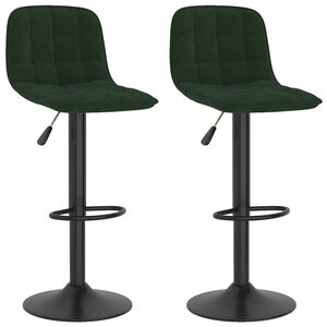 vidaXL Tabourets de bar lot de 2 vert fonc&eacute; velours