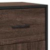 vidaXL Buffet ch&ecirc;ne marron 35,5x35x76 cm bois d'ing&eacute;nierie et m&eacute;tal
