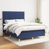 vidaXL Sommier &agrave; lattes de lit avec matelas Bleu 140x190 cm Tissu