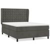 vidaXL Sommier &agrave; lattes de lit et matelas Gris fonc&eacute; 140x200cm Velours