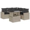 vidaXL Salon de jardin 6 pcs avec coussins gris clair r&eacute;sine tress&eacute;e