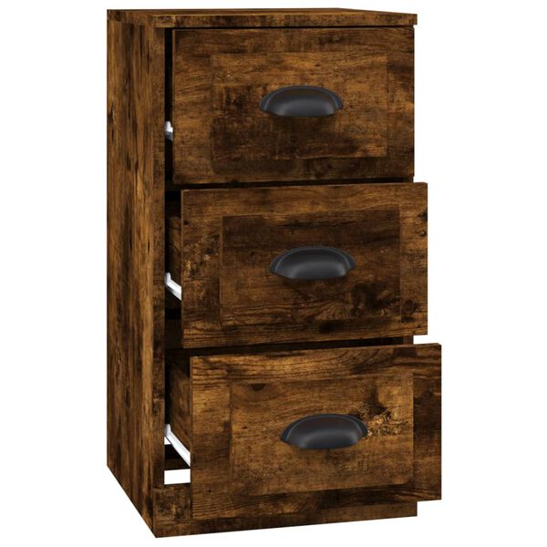 vidaXL Buffet ch&ecirc;ne fum&eacute; 36x35,5x67,5 cm bois d'ing&eacute;nierie