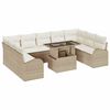 vidaXL Ensemble de canap&eacute; de jardin 10 pcs Beige et cr&egrave;me polyrotin