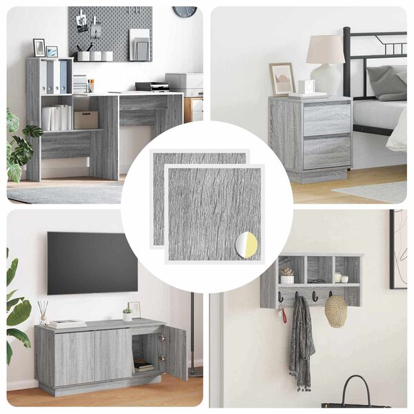 vidaXL Couverture de vis auto-adh&eacute;sive 2 pcs Gris Sonoma &Oslash; 20 x 0,5 mm