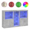 vidaXL Buffet avec lumi&egrave;res LED gris b&eacute;ton 162x37x100 cm