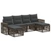 vidaXL Ensemble de canap&eacute; de jardin 6 pcs Gris et Gris fonc&eacute; polyrotin