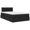 vidaXL Lit avec rangement et matelas avec matelas Noir 120 x 190 cm