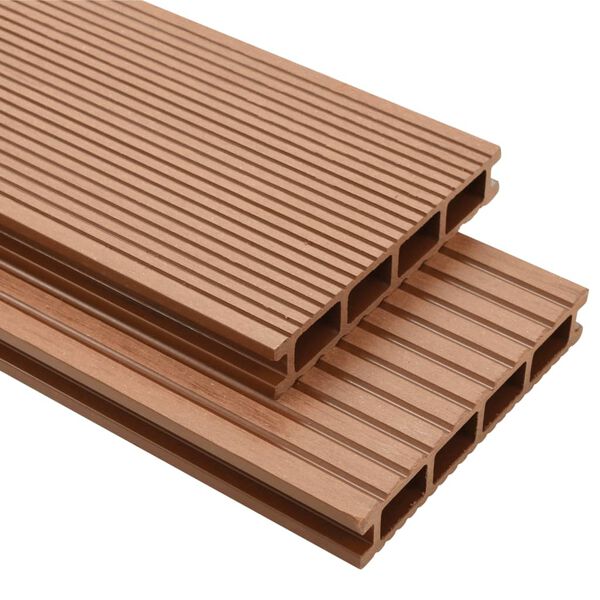 vidaXL Panneaux de terrasse avec accessoires WPC 20 m&sup2; 2,2 m Marron