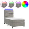 vidaXL Sommier &agrave; lattes de lit et matelas et LED Gris clair 90x190 cm