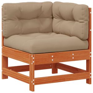 vidaXL Canap&eacute; d'angle de jardin Bois de pin massif Brun cire