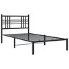 vidaXL Cadre de lit métal sans matelas avec tête de lit noir 90x190 cm