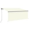 vidaXL Auvent automatique store capteur de vent LED 3,5x2,5 m Cr&egrave;me