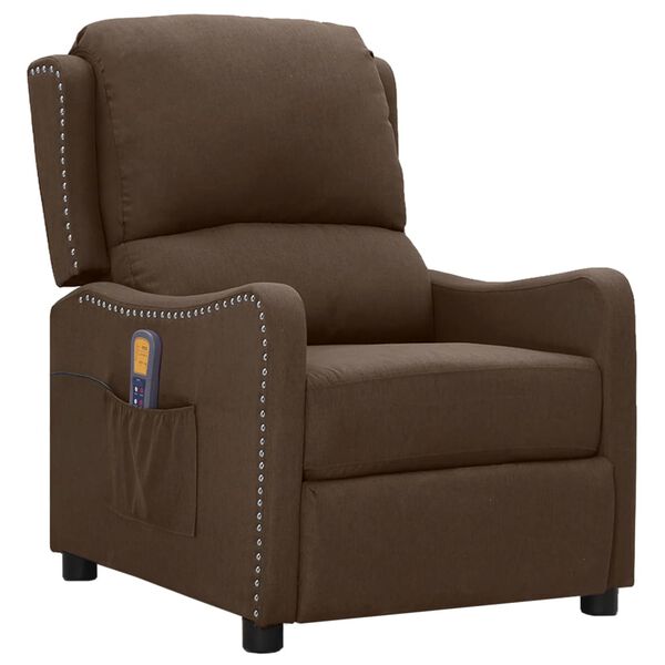vidaXL Fauteuil de massage Marron Tissu
