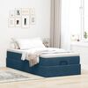 vidaXL Cadre de lit ottoman avec matelas bleu fonc&eacute; 90x190 cm velours