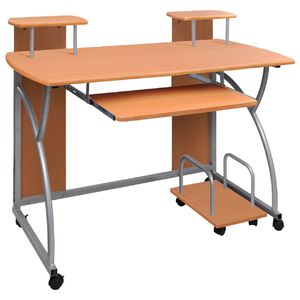 vidaXL Bureau d'ordinateur Marron 110x52x88,5 cm Bois d&rsquo;ing&eacute;nierie