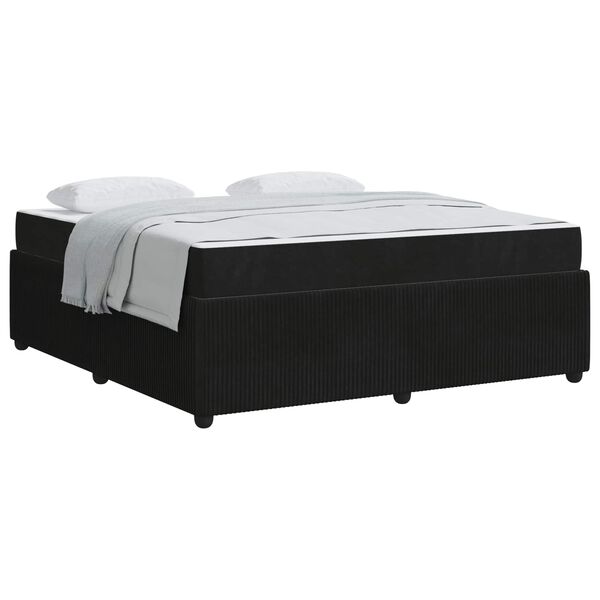 vidaXL Cadre de lit avec matelas Noir 180 x 200 cm tissu