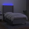 vidaXL Sommier &agrave; lattes de lit matelas LED Gris clair 100x200 cm Tissu