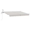 vidaXL Tissu de auvent Gris clair et blanc 400 &times; 350 cm Polyester