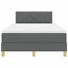vidaXL Lit &agrave; ressorts avec matelas Gris fonc&eacute; 120 x 190 cm tissu