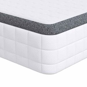 vidaXL Matelas Moyennement doux 80 x 200 cm Blanc et Gris