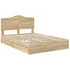 vidaXL Lit de Rangement Ch&ecirc;ne Sonoma 160 x 200 cm Bois d'ing&eacute;nierie