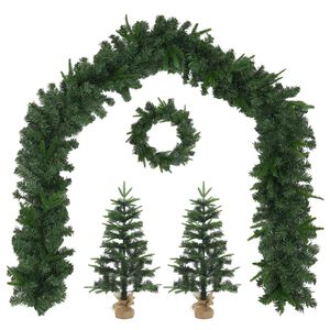 vidaXL Ensemble de mini sapins de No&euml;l 45 cm PVC et PE Vert