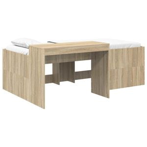 vidaXL Lit haut pour enfants avec bureau Ch&ecirc;ne Sonoma 80 x 200 cm