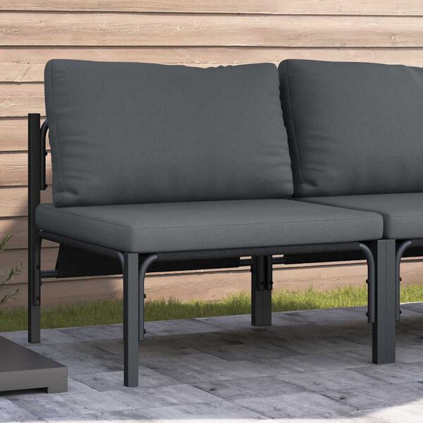 vidaXL Mobilier de jardin avec coussin avec oreiller Anthracite Acier