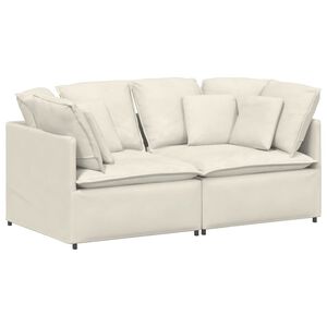 vidaXL Canap&eacute; modulable avec coussins velours cr&egrave;me
