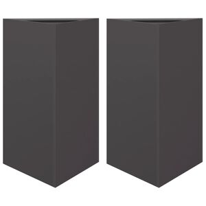 vidaXL Jardini&egrave;res 2 pcs noir triangulaire 50x43x75 cm acier